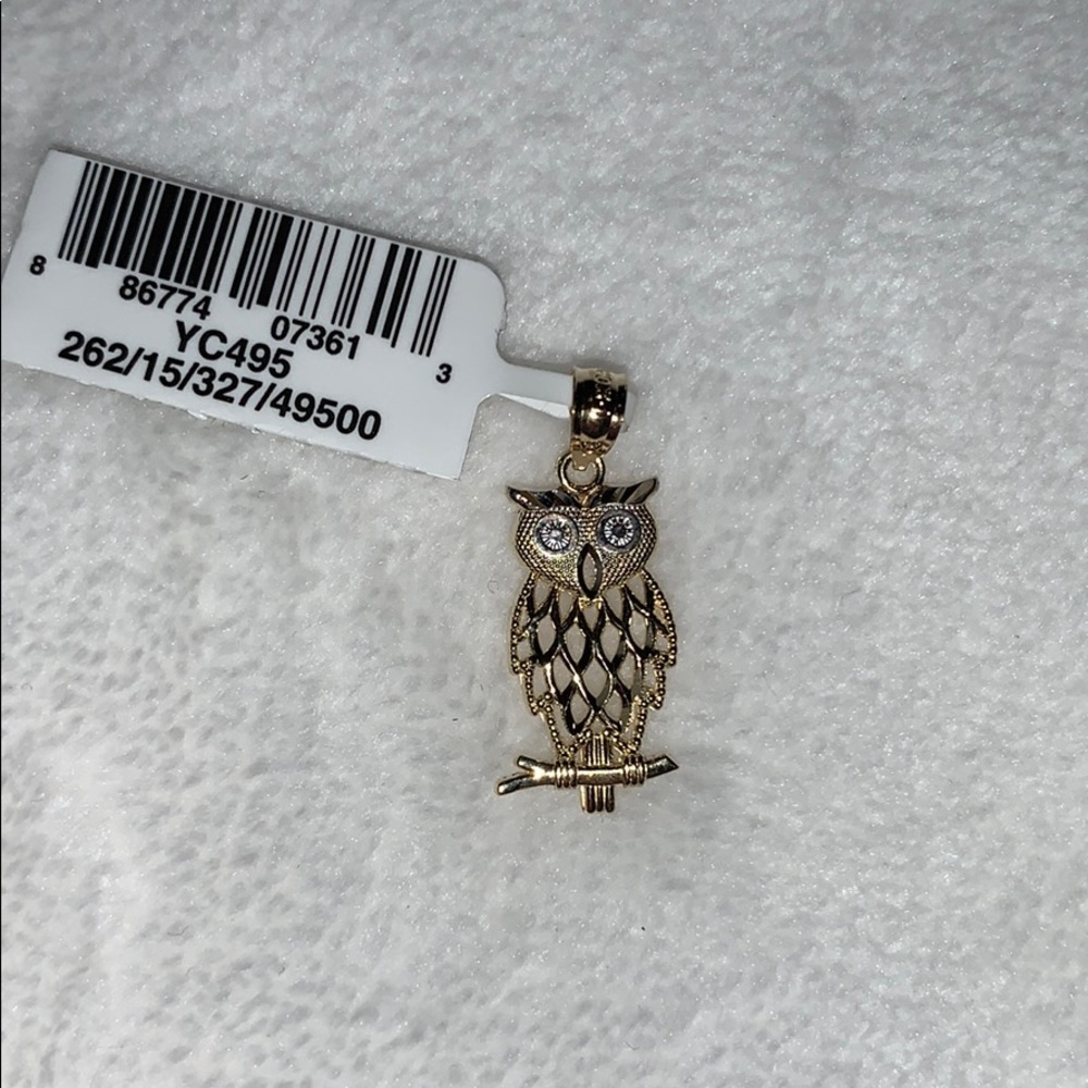 14k Gold Owl Charm